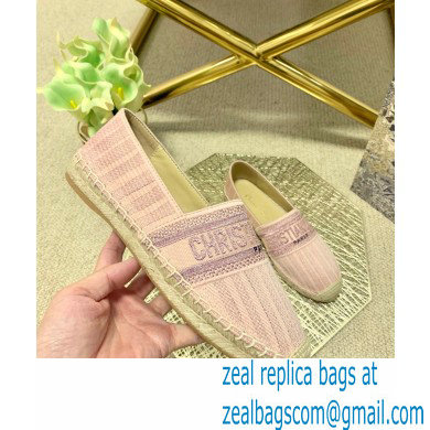 Dior Granville Espadrilles In Stripes Embroidered Cotton Pink 2021