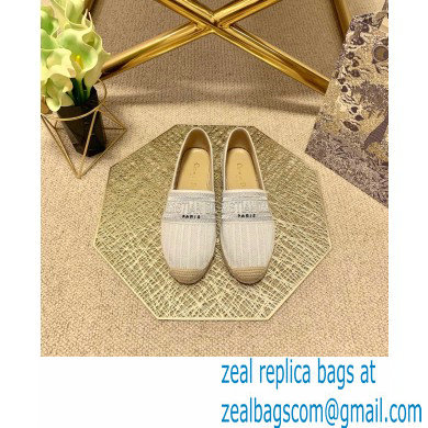 Dior Granville Espadrilles In Stripes Embroidered Cotton White 2021