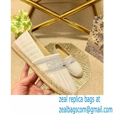 Dior Granville Espadrilles In Stripes Embroidered Cotton White 2021 - Click Image to Close