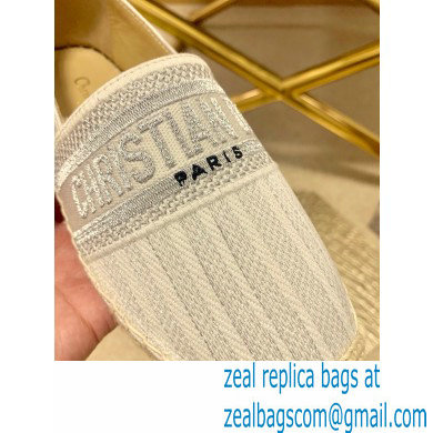 Dior Granville Espadrilles In Stripes Embroidered Cotton White 2021 - Click Image to Close
