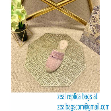 Dior Granville Espadrilles Mules In Stripes Embroidered Cotton Pink 2021 - Click Image to Close