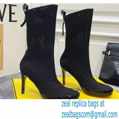 Fendi Elasticated Lace Promenade Ankle Boots Black 2021 - Click Image to Close