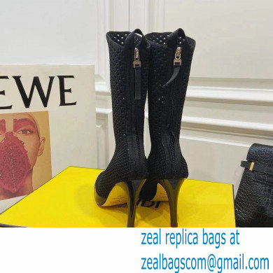 Fendi Elasticated Lace Promenade Ankle Boots Black 2021