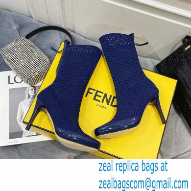 Fendi Elasticated Lace Promenade Ankle Boots Blue 2021