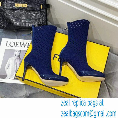 Fendi Elasticated Lace Promenade Ankle Boots Blue 2021