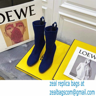 Fendi Elasticated Lace Promenade Ankle Boots Blue 2021 - Click Image to Close