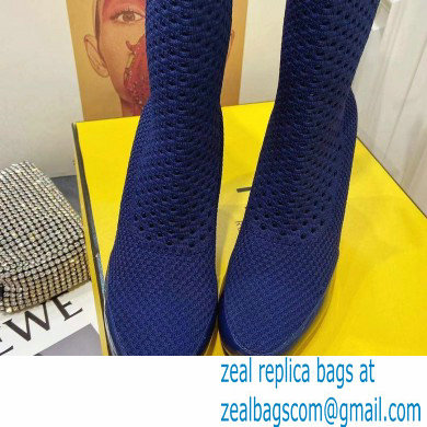 Fendi Elasticated Lace Promenade Ankle Boots Blue 2021 - Click Image to Close