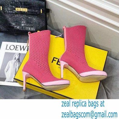 Fendi Elasticated Lace Promenade Ankle Boots Fuchsia 2021