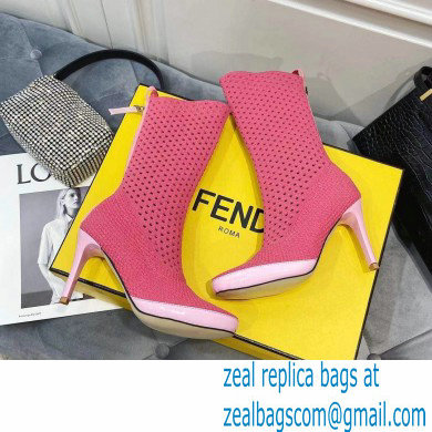 Fendi Elasticated Lace Promenade Ankle Boots Fuchsia 2021 - Click Image to Close