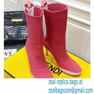 Fendi Elasticated Lace Promenade Ankle Boots Fuchsia 2021