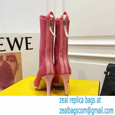 Fendi Elasticated Lace Promenade Ankle Boots Fuchsia 2021