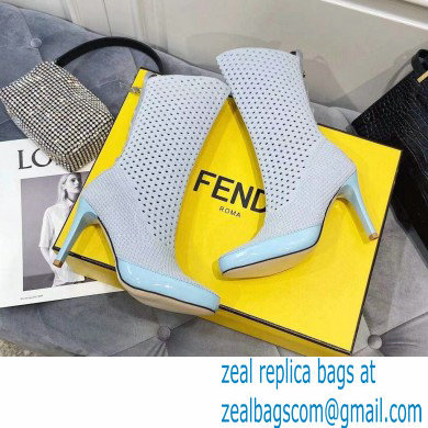Fendi Elasticated Lace Promenade Ankle Boots Light Gray 2021