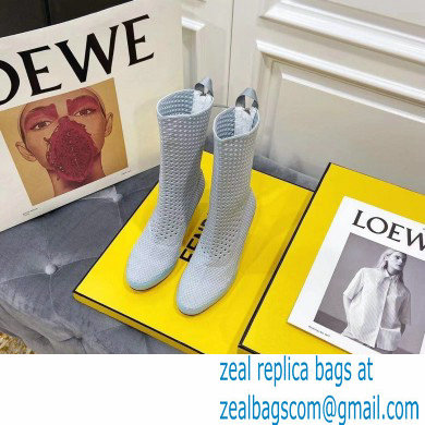 Fendi Elasticated Lace Promenade Ankle Boots Light Gray 2021 - Click Image to Close