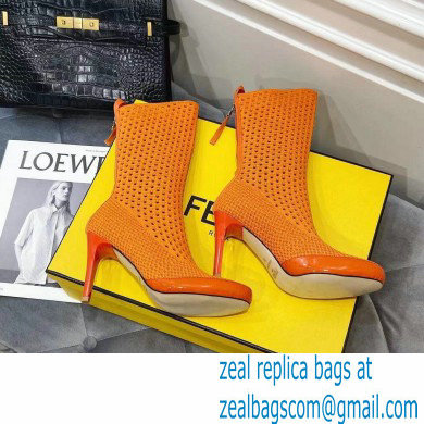 Fendi Elasticated Lace Promenade Ankle Boots Orange 2021