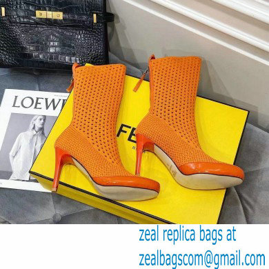 Fendi Elasticated Lace Promenade Ankle Boots Orange 2021 - Click Image to Close