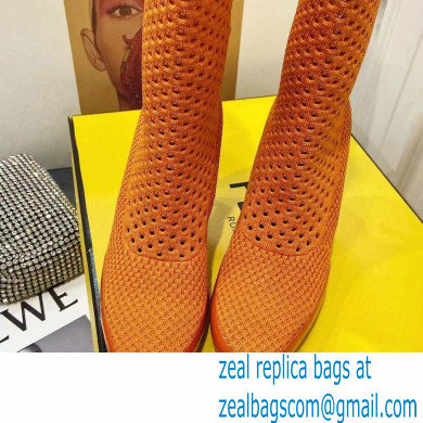 Fendi Elasticated Lace Promenade Ankle Boots Orange 2021 - Click Image to Close