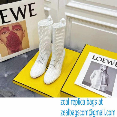 Fendi Elasticated Lace Promenade Ankle Boots White 2021 - Click Image to Close