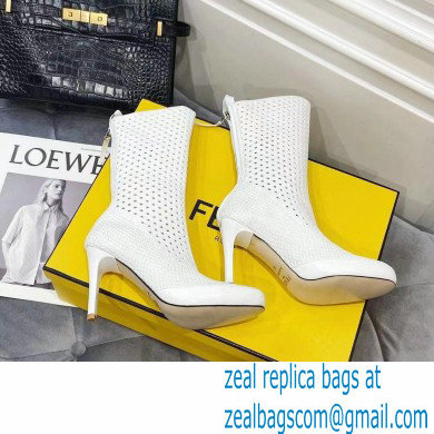 Fendi Elasticated Lace Promenade Ankle Boots White 2021