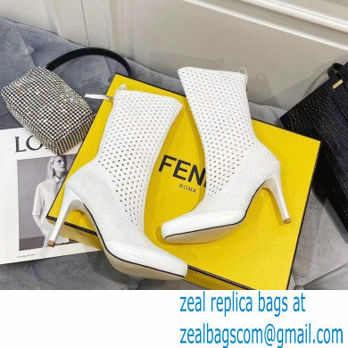 Fendi Elasticated Lace Promenade Ankle Boots White 2021 - Click Image to Close