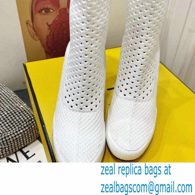 Fendi Elasticated Lace Promenade Ankle Boots White 2021 - Click Image to Close