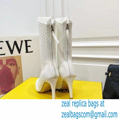 Fendi Elasticated Lace Promenade Ankle Boots White 2021 - Click Image to Close