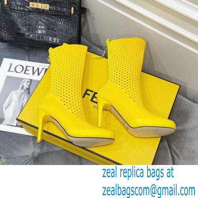 Fendi Elasticated Lace Promenade Ankle Boots Yellow 2021 - Click Image to Close