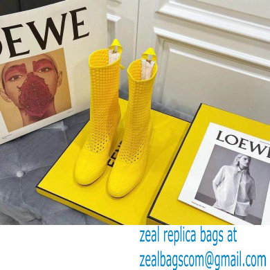 Fendi Elasticated Lace Promenade Ankle Boots Yellow 2021