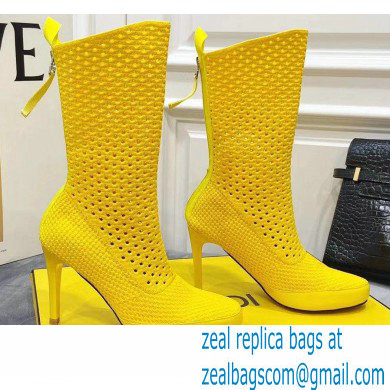 Fendi Elasticated Lace Promenade Ankle Boots Yellow 2021