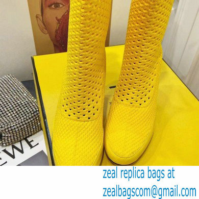 Fendi Elasticated Lace Promenade Ankle Boots Yellow 2021 - Click Image to Close