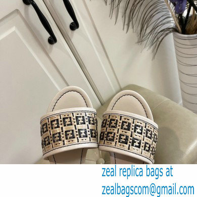 Fendi FF Interlace Wide-band Slides Light Gray 2021 - Click Image to Close