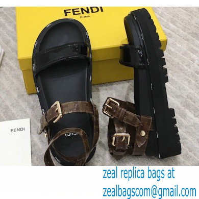Fendi FF-logo Chunky Sandals Black 2021 - Click Image to Close
