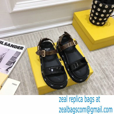 Fendi FF-logo Chunky Sandals Black 2021 - Click Image to Close