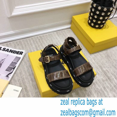 Fendi FF-logo Chunky Sandals Brown 2021