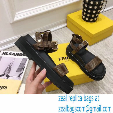 Fendi FF-logo Chunky Sandals Brown 2021