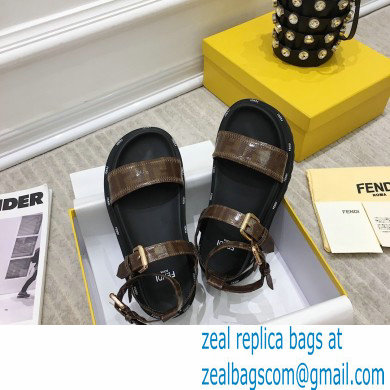 Fendi FF-logo Chunky Sandals Brown 2021