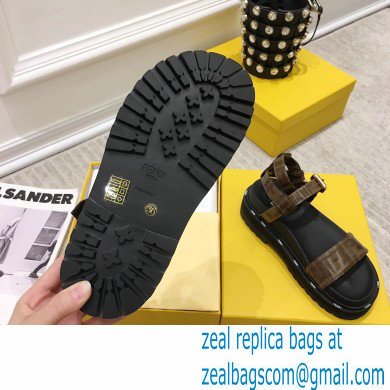 Fendi FF-logo Chunky Sandals Brown 2021 - Click Image to Close
