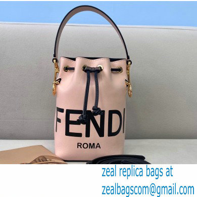 Fendi Heat-stamped FENDI ROMA Mon Tresor Mini Bucket Bag Pink 2021 - Click Image to Close