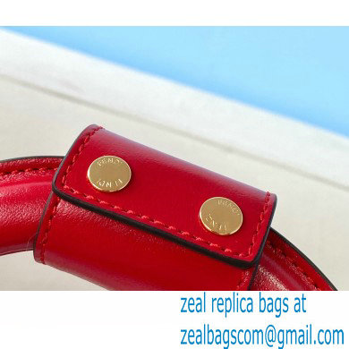 Fendi Leather FF Tote Medium Bag Red 2021 - Click Image to Close