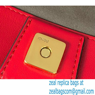 Fendi Leather FF Tote Medium Bag Red 2021