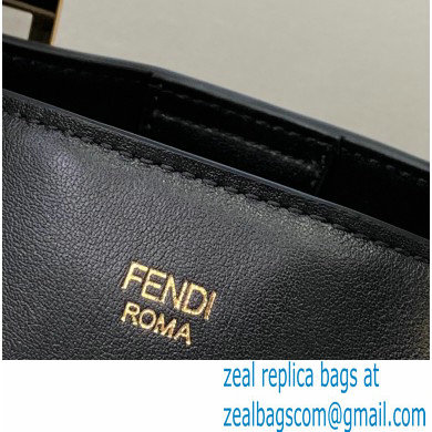 Fendi Leather FF Tote Small Bag Black 2021 - Click Image to Close