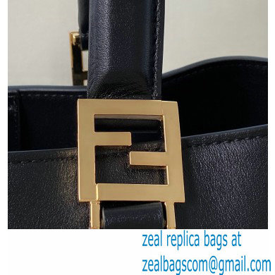 Fendi Leather FF Tote Small Bag Black 2021 - Click Image to Close