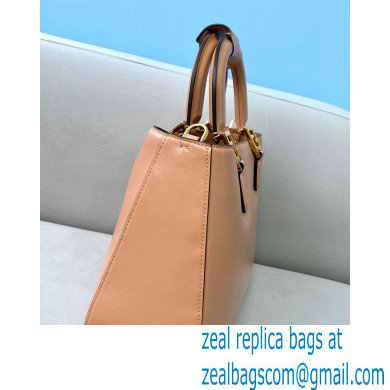 Fendi Leather FF Tote Small Bag Nude Pink 2021 - Click Image to Close