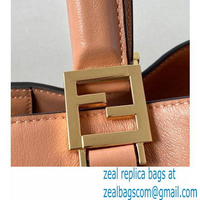 Fendi Leather FF Tote Small Bag Nude Pink 2021 - Click Image to Close