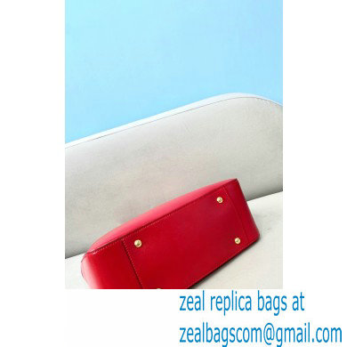 Fendi Leather FF Tote Small Bag Red 2021