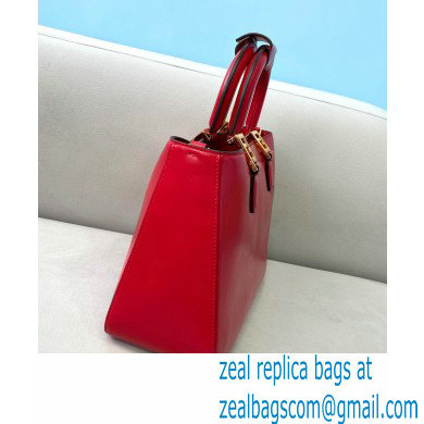 Fendi Leather FF Tote Small Bag Red 2021