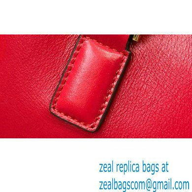 Fendi Leather FF Tote Small Bag Red 2021