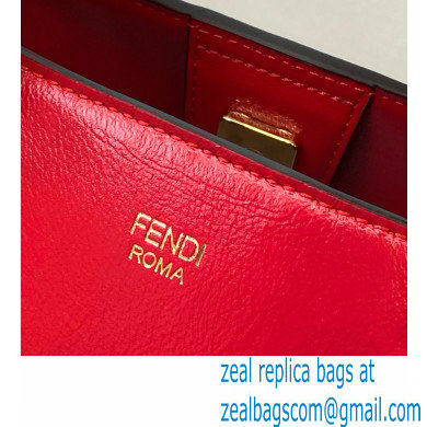 Fendi Leather FF Tote Small Bag Red 2021 - Click Image to Close