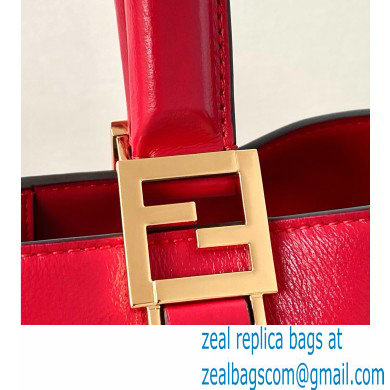 Fendi Leather FF Tote Small Bag Red 2021