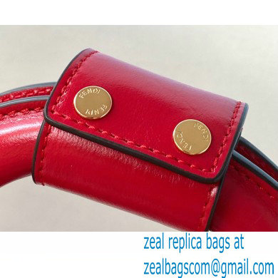Fendi Leather FF Tote Small Bag Red 2021