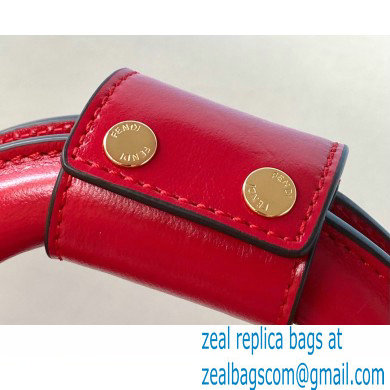 Fendi Leather FF Tote Small Bag Red 2021 - Click Image to Close